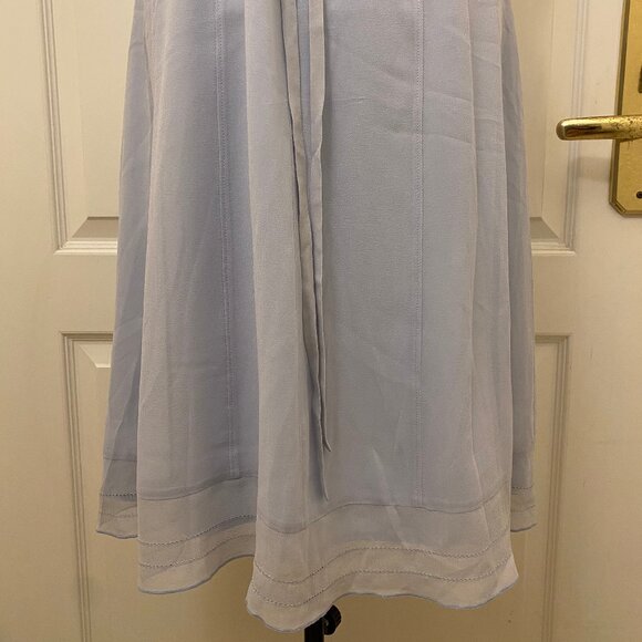 Vintage NWT Banana Republic Blue A-Line Sleeveless 100% Silk Midi Dress Size 4 - Picture 4 of 10